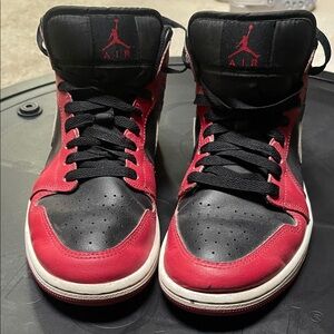 Nike Air Jordan Red and Black High-Top Sneakers